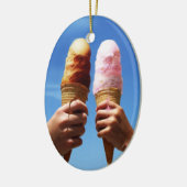 Triple Ice Cream Cones Keramik Ornament (Links)