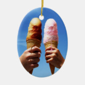 Triple Ice Cream Cones Keramik Ornament (Vorne)