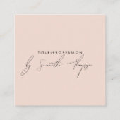 Triple Icon QR Code Social Media Logo Rosa Quadratische Visitenkarte (Rückseite)