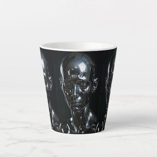 Triple Identity Chrome Kunst Milchtasse (Vorderseite)