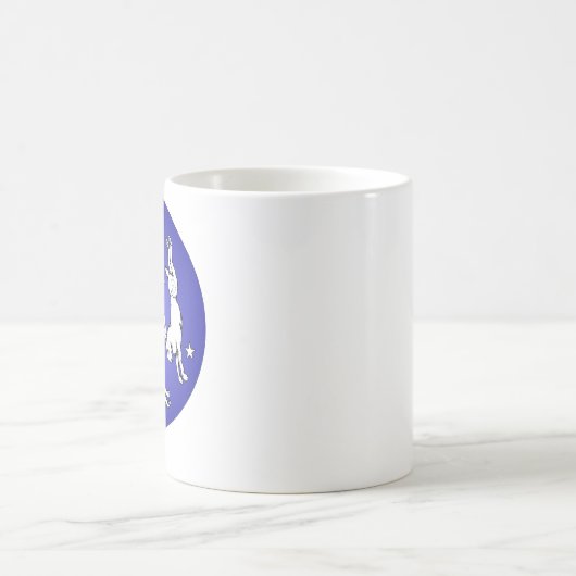 Triple Jackalope White auf Blue Kaffeetasse (Mittel)