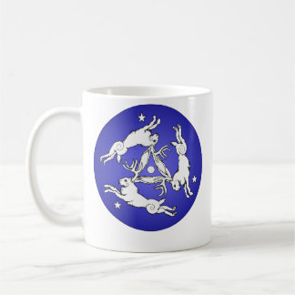 Triple Jackalope White auf Blue Kaffeetasse
