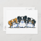 Triple Japanese Chin Postkarte (Vorne/Hinten)