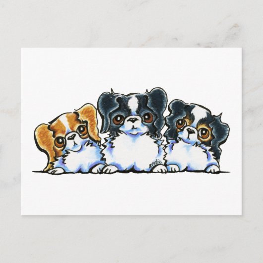 Triple Japanese Chin Postkarte (Vorderseite)