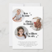 Triple Joint Birthday Einladung mit Arches (Vorderseite)