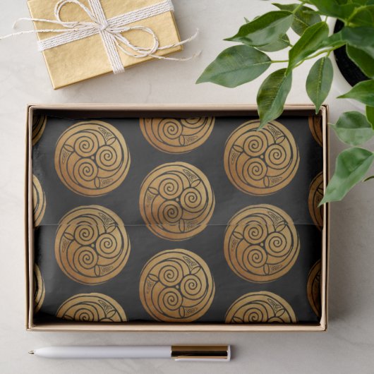Triple-Keltisches-Knoten-Wirbel-Mandala Seidenpapier (Geschenk)