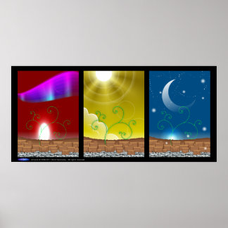 Triple-Landschaftsposter Poster