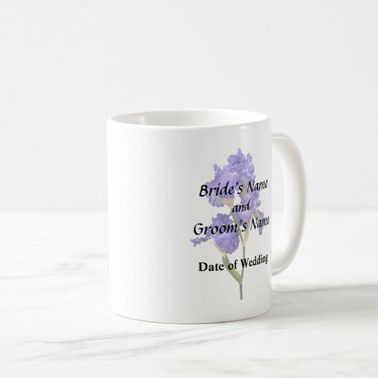 Triple Lila Iris Kaffeetasse (VorderseiteRechts)