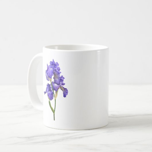 Triple Lila Iris Kaffeetasse (Vorderseite Links)