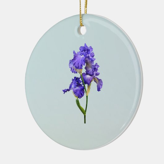 Triple Lila Iris Keramik Ornament (Links)