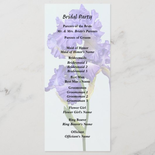 Triple Lila Iris Programm (Rückseite)