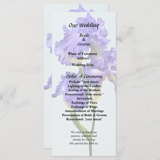 Triple Lila Iris Programm (Vorne/Hinten)