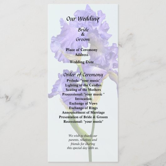 Triple Lila Iris Programm (Vorderseite)