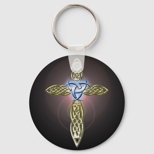 Triple Lunar Celtic Cross Schlüsselanhänger (Vorderseite)