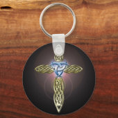 Triple Lunar Celtic Cross Schlüsselanhänger (Vorderseite)
