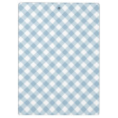 Triple Monogram Brown Blue Gingham Pattern Klemmbrett (Rückseite)