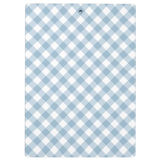 Triple Monogram Brown Blue Gingham Pattern Klemmbrett (Rückseite)