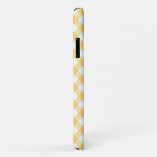 Triple Monogram Grau Yellow Gingham Pattern Case-Mate iPhone Hülle (Hinten/Rechts)