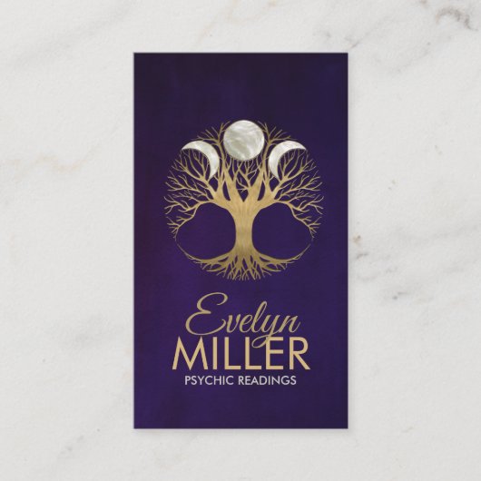 Triple Moon - Baum des Lebens Ornament Business Ca Visitenkarte (Vorderseite)