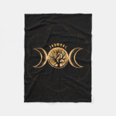 Triple Moon - Baum des Lebens Ornament Fleecedecke (Vorderseite)