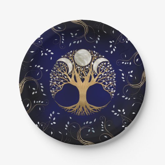 Triple Moon - Baum des Lebens Ornament Pappteller (Vorderseite)