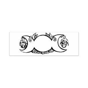 Triple Moon Bloom Heide wiccan Symbol Mondkind Permastempel