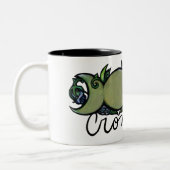 Triple Moon Crone Goddess Pagan Art Zweifarbige Tasse (Links)