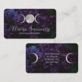 Triple Moon Dark Floral Business Card Visitenkarte (Vorne/Hinten)