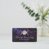 Triple Moon Dark Floral Business Card Visitenkarte (Stehend Vorderseite)