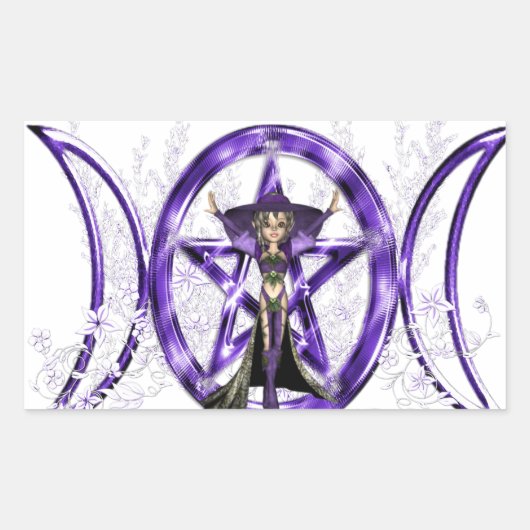 Triple Moon Elf Rechteckiger Aufkleber (Vorderseite)