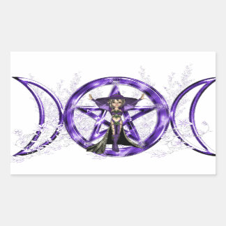 Triple Moon Elf Rechteckiger Aufkleber