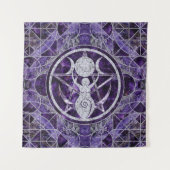 Triple Moon - Goddess - Amethyst und Silber Wandteppich (Vorderseite)