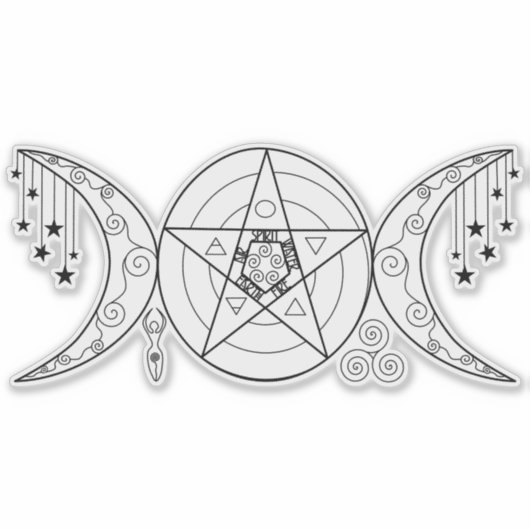 Triple Moon Goddess Aufkleber (Vorderseite)