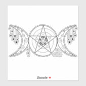 Triple Moon Goddess Aufkleber (Blatt)