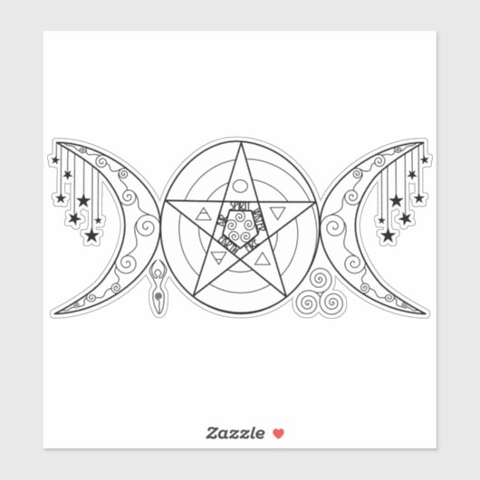 Triple Moon Goddess Aufkleber (Blatt)