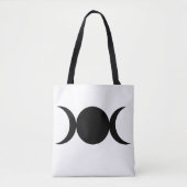 Triple Moon Goddess Black & White Tasche (Vorderseite)