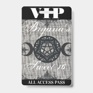 Triple Moon Goddess Burlap VIP Pass Geburtstagspar Ausweis
