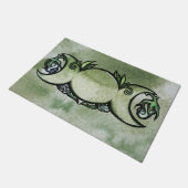 Triple Moon Goddess Gaia Artwork Green Hexe Fußmatte (Schrägansicht)