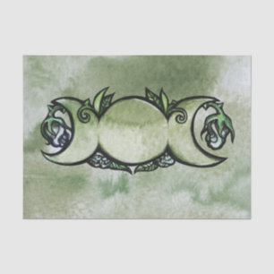 Triple Moon Goddess Gaia Artwork Green Hexe Seidenpapier