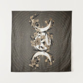 Triple Moon - Goddess - Goldenes Blossom Wandteppich (Vorderseite (Horizontal))