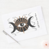 Triple Moon Goddess illuminiertes Auge Rechteckiger Aufkleber (Umschlag)