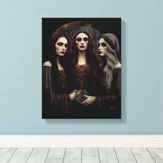 Triple Moon Goddess Leinwanddruck (Insitu (Holzboden))