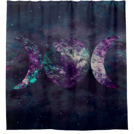 Triple Moon Goddess Luna Universum Duschvorhang (Vorderseite)