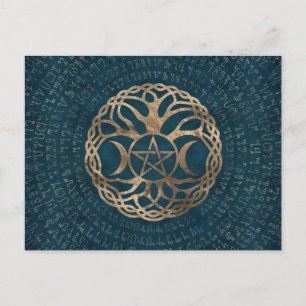 Triple Moon Goddess mit Pentagramm Postkarte