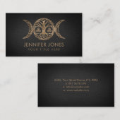 Triple Moon Goddess mit Triskele und Baum des Lebe Visitenkarte (Vorne/Hinten)