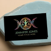 Triple Moon Goddess mit Triskele und Baum des Lebe Visitenkarte