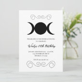 Triple Moon Goddess Pentagramm Birthday Party Einladung (Stehend Vorderseite)
