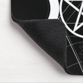 Triple Moon Goddess Pentagramm Black & White Wicca Mousepad (Ecke)