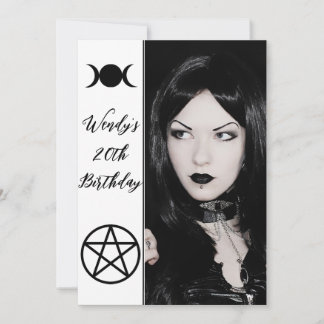 Triple Moon Goddess Pentagramm Geburtstagsparty Fo Einladung