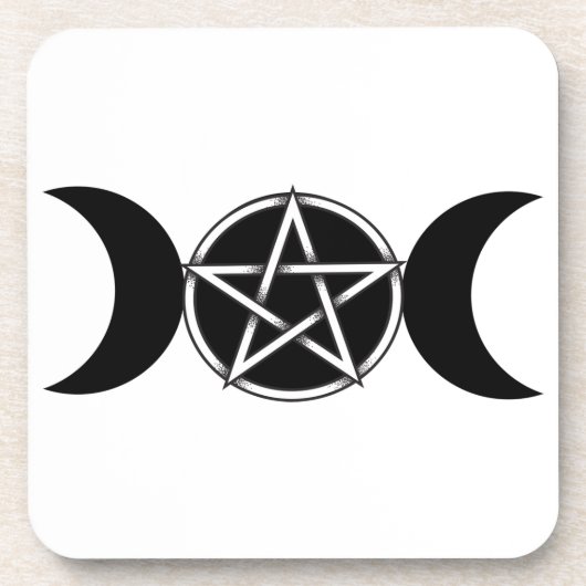Triple Moon Goddess Pentagramm Pentagramm Getränkeuntersetzer (Vorderseite)